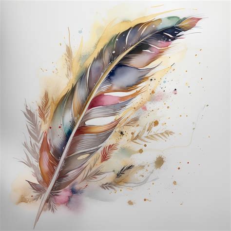 Premium AI Image | watercolor feather illustration