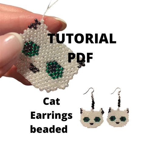 Diy Beaded Cat Earrings Tutorial Almost Free Wireless Etsy