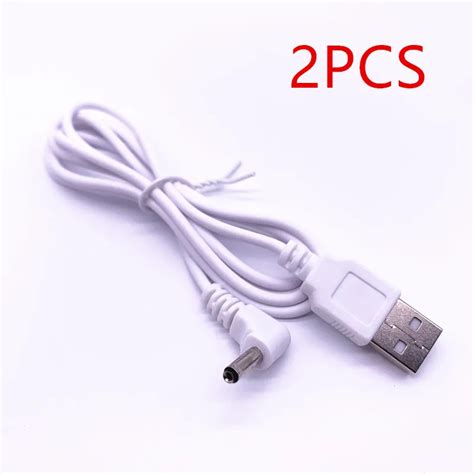 White Black 90 Angle Pc Usb Male To 5v Dc 3 5mm X 1 35mm Barrel