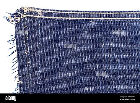 Part Of Blue Denim Jeans Back Pocket Isolated On White Background Stock