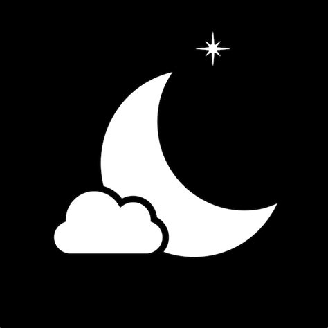 Icono De Luna Nube Y Estrella Con Fondo Negro Luz De Luna Icono