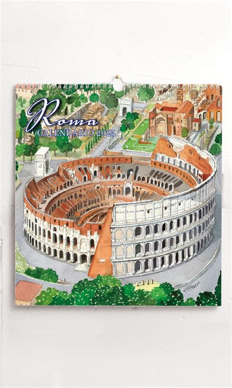 Calendario Grande Roma Acquerello Colosseo Gruppo