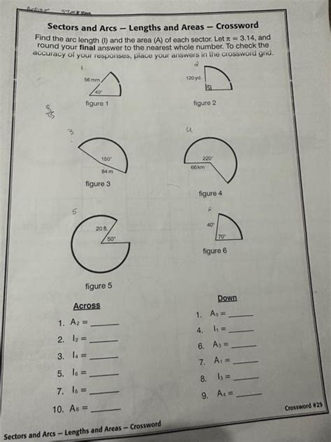 Free Arc Lengths And Areas Of Sectors Worksheet Answers Download Free Arc Lengths And Areas Of