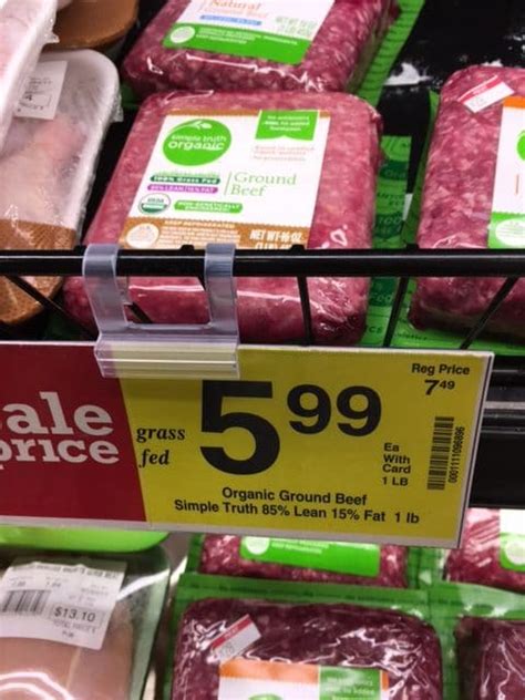 Kroger Rare Simple Truth Organic Grass Fed Ground Beef Sale All Natural Savings