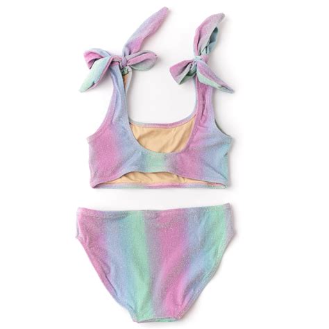 Ocean Ombre Girls Shimmer Bunny Tie Bikini 4 14 Shade Critters