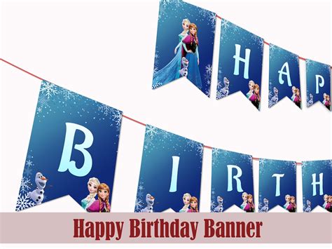 Frozen Birthday Banner Frozen Banner Frozen Happy Birthday Etsy