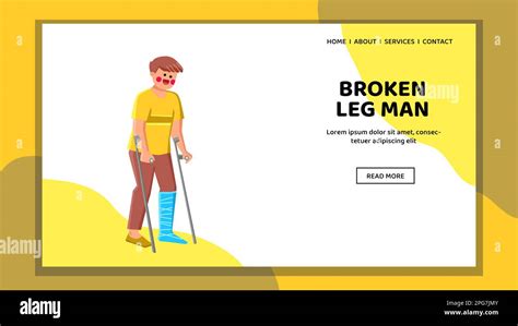 Broken Leg Man Vector Stock Vector Image Art Alamy