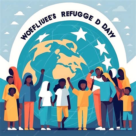 Premium Photo World Refugee Day Vector Illustration Background