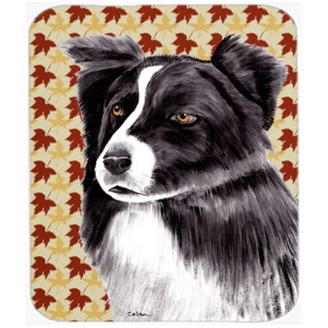 Carolines Treasures Border Collie Fall Leaves Portrait Mouse Pad Hot Pad Or Trivet Kroger