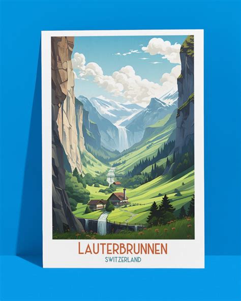 Lauterbrunnen Switzerland Travel Print Lauterbrunnen Travel T Printable City Poster