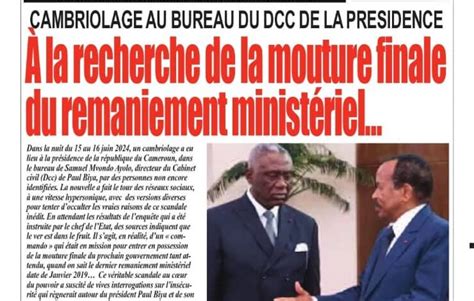 Photos La Revue De Presse Camerounaise Du Jeudi Juin Senegaalnet