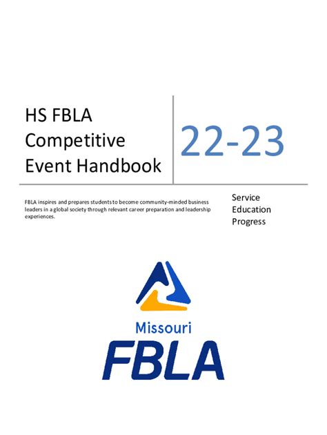 Fillable Online HS FBLA Competitive Event Handbook Fax Email Print