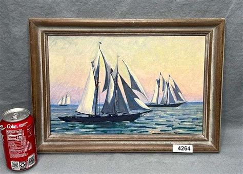 Robert Bacon Sailboat Oil Painting Dixon S Auction At Crumpton