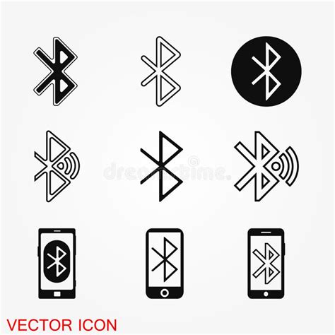 Vector Del Icono De La Muestra De Bluetooth Foto Editorial