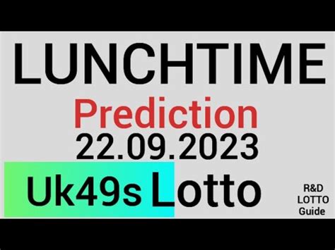 Uk S Lunchtime Lotto Prediction For September Today S