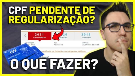 CPF PENDENTE DE REGULARIZAÇÃO O QUE FAZER YouTube