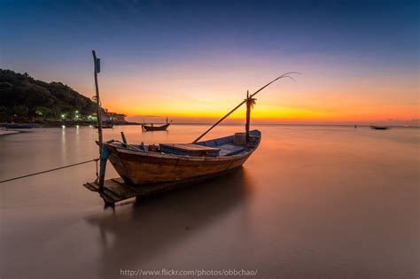 Wallpaper Pemandangan Perahu Matahari Terbenam Laut Air Pantai