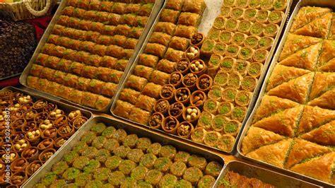 Different Types of Baklava Sold at Bazaar Stock Photo | Adobe Stock