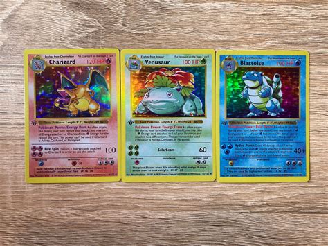 Charizard Venusaur Blastoise Shadowless St Edition Holo Etsy