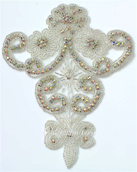 1149 Austrian Crystal Rhinestone Applique 6 25x5 25 Iron Or Sew On