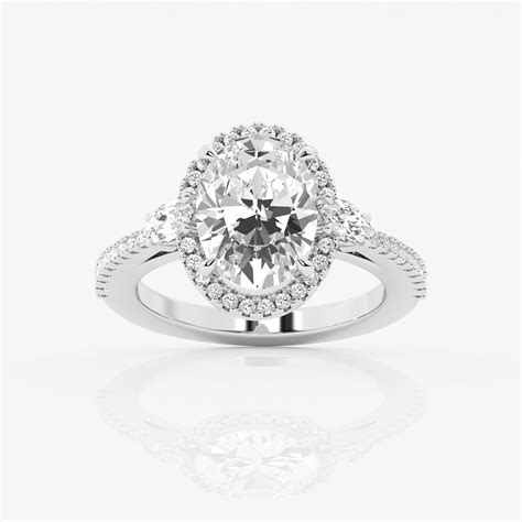 Badgley Mischka Near Colorless 3 1 2 Ctw Oval Lab Grown Diamond Halo