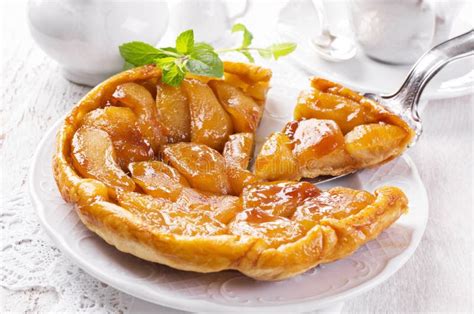 Traditional French Apple Pastry Tarte Tatin On A Classic Design Plate