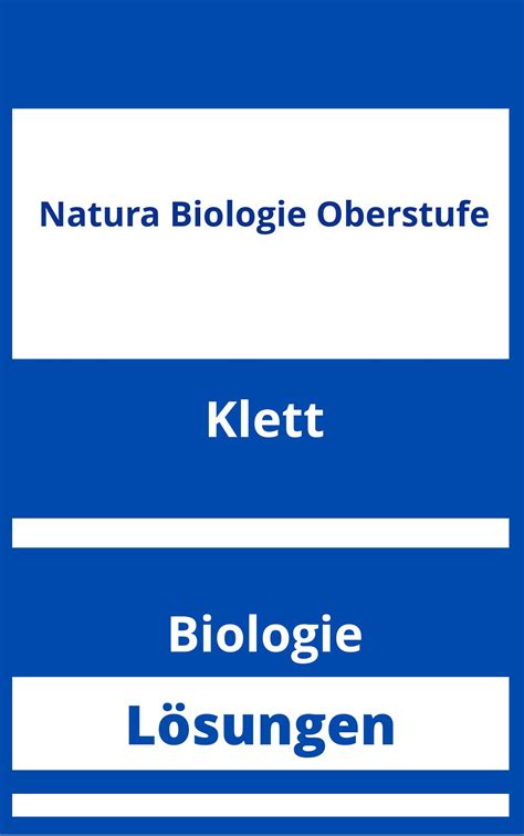 Natura Biologie Oberstufe L Sungen F R Gymnasien