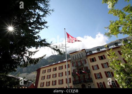 Hotel Glacier Du Rhone And The Rhone Glacier In The Background Gletsch