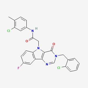 N 3 Chloro 4 Methylphenyl 2 3 2 Chlorobenzyl 8 Fluoro 4 Oxo 3H