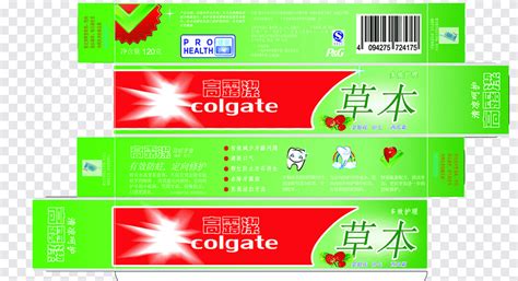 Зубная паста Упаковка и маркировка Коробка Colgate-Palmolive, Травяной ...