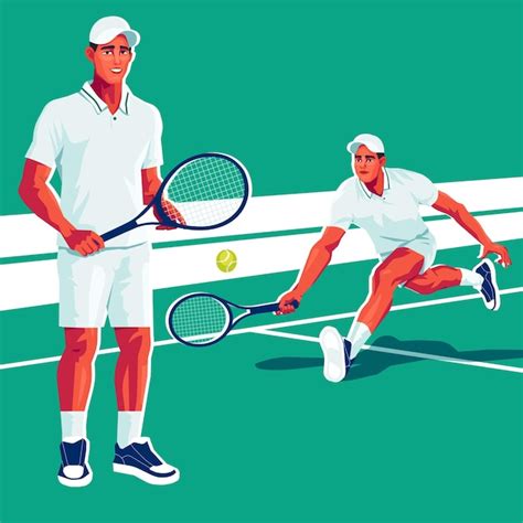 Tenis deporte carácter hombre vector ilustración Vector Premium