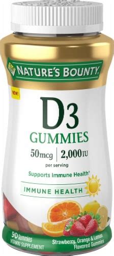 Nature S Bounty Vitamin D Bone Immune Support Gummies Mcg Ct