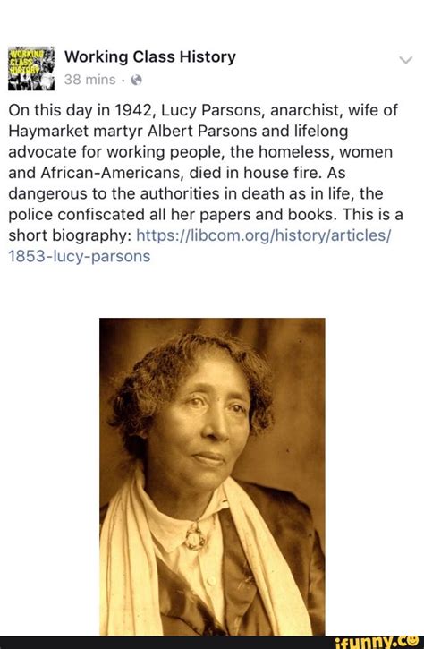 On This Day In 1942 Lucy Parsons Anarchist Wife Of Haymarket Martyr