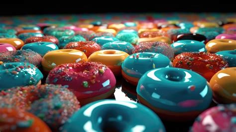 Premium AI Image A Bunch Of Donuts With Different Colors And One Has