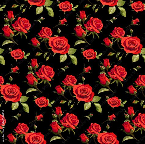 Red Rose Floral Pattern