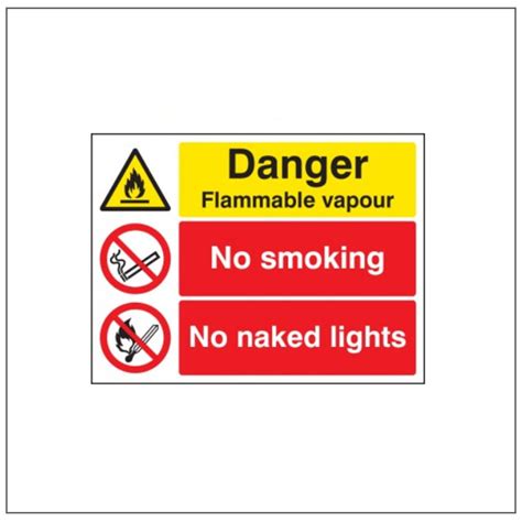 Flammable Vapour No Smoking No Naked Lights Signs Display Shop