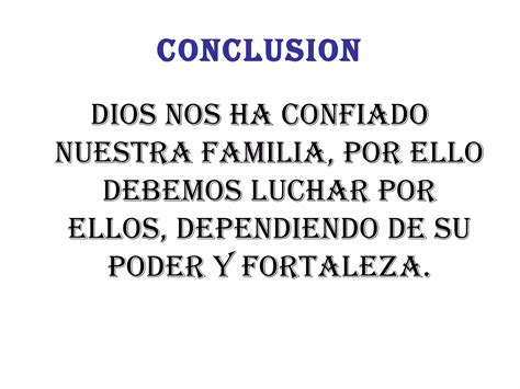 Familias cristianas en tiempo difíciles PPT