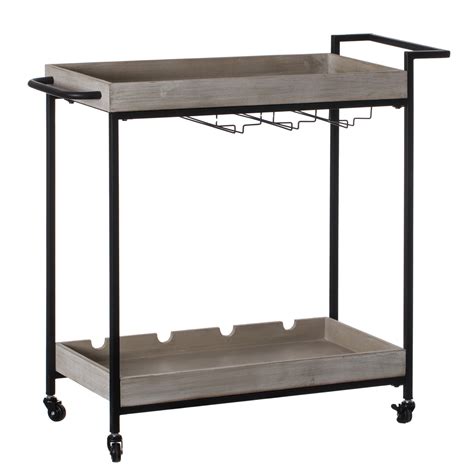 Metal Wine Bar Serving Cart With Rolling Wheels Wine Rack And Glass Holder Vintiquewise