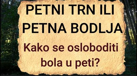 Petni Trn Ili Petna Bodlja Kako Se Osloboditi Bola U Peti YouTube