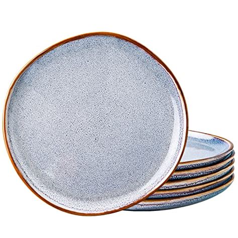 AmorArc Ceramic Plates Set Of 6 8 5 Inch Handmade Reactive Glaze