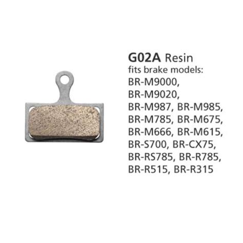 Shimano Disc Brake Pads RESIN PAD SPRING G02A Coastal Sports