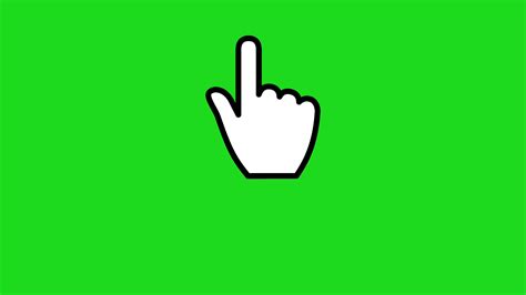 Animated hand cursor pointing up. Hand cursor up on green screen ...