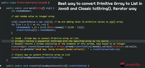 Best Way To Convert Primitive Array To List In Java And Classic