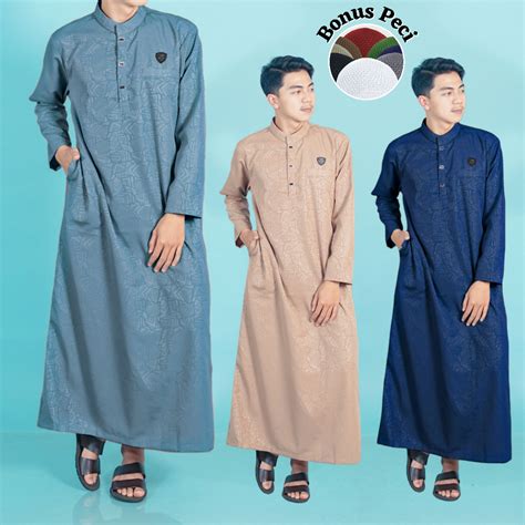 Jual AS SULTAN JUBAH PRIA EMBOS MOTIF TERBARU Gamis Pria Dengan Bahan