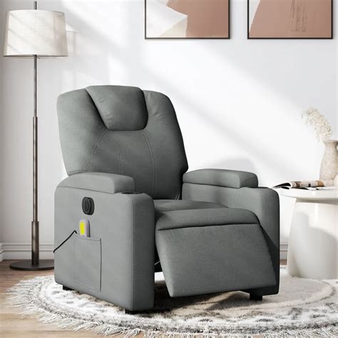 FAUTEUIL INCLINABLE DE massage électrique gris foncé tissu EUR 608 20