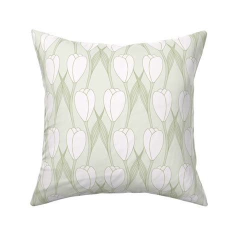 Art Nouveau Tulip Neutral Botanical Fabric Spoonflower