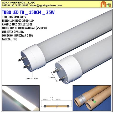 Tubo Led T W Cm Aluminio Conexi N Ambos Extremos Agraled