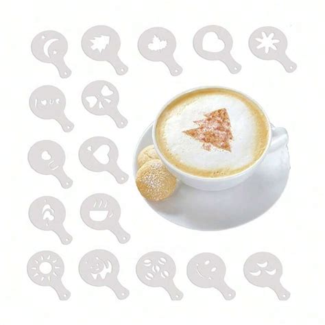 Pcs Set Of Plastic Coffee Art Stencils Template For Latte Art