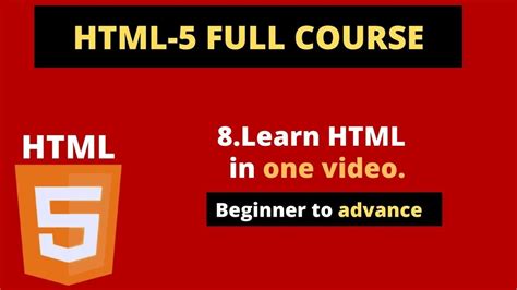 Learn Html In One Video In Hindi Html 5 In 30 Minutes Html Full