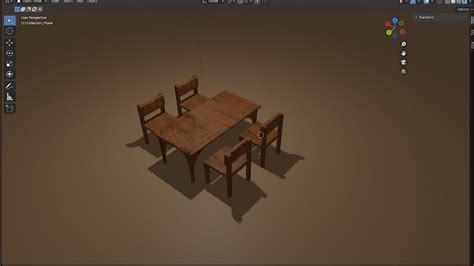 Table With Chairs By Blender